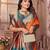 Orange silk blend zari weaving paithani saree with peacock border and pallu
