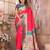 Hot pink silk blend zari weaving paithani saree with peacock border and pallu