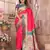 Hot pink silk blend zari weaving paithani saree with peacock border and pallu