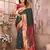 Dark green silk blend zari weaving paithani saree with peacock border and pallu
