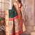 Dark green silk blend zari weaving paithani saree with peacock border and pallu