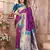 Purple silk blend zari weaving paithani saree with peacock border and pallu