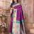 Purple silk blend zari weaving paithani saree with peacock border and pallu