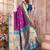 Purple silk blend zari weaving paithani saree with peacock border and pallu