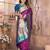 Purple silk blend zari weaving paithani saree with peacock border and pallu