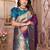 Purple silk blend zari weaving paithani saree with peacock border and pallu