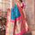 Royal blue silk blend zari weaving paithani saree with peacock border and pallu