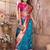 Royal blue silk blend zari weaving paithani saree with peacock border and pallu