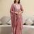 DarkPeach Cambric Cotton Embroidery Kurta Pant with Dupatta Set 