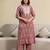 DarkPeach Cambric Cotton Embroidery Kurta Pant with Dupatta Set 