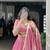 pink Chanderi Chaniya Choli with Cowrie Shell Lace Detailing