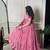 pink Chanderi Chaniya Choli with Cowrie Shell Lace Detailing