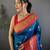 Royal  blue silk blend butti zari weaving banarasi saree with woven saree