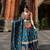 Teal Blue Traditional Bandhani Lehenga Set with Intricate Mirror and Shell Work
