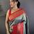 Grey silk blend butti zari weaving banarasi saree with woven saree