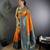 Orange silk blend butti zari weaving banarasi saree with woven saree