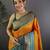 Orange silk blend butti zari weaving banarasi saree with woven saree