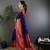 Navy blue silk blend butti zari weaving banarasi saree with woven saree
