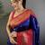 Navy blue silk blend butti zari weaving banarasi saree with woven saree