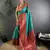 Turquoise silk blend butti zari weaving banarasi saree with woven saree