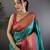 Turquoise silk blend butti zari weaving banarasi saree with woven saree