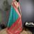 Turquoise silk blend butti zari weaving banarasi saree with woven saree
