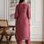 Maroon BSY Chinon Embroidery Kurta Pant with Dupatta Set 