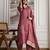 Maroon BSY Chinon Embroidery Kurta Pant with Dupatta Set 