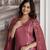 Maroon BSY Chinon Embroidery Kurta Pant with Dupatta Set 