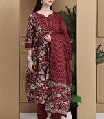 Women's pure cotton jaipuri printed kurta & pant with dupatta