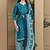 Teal green cotton blend printed ready to wear patiala salwar suit
