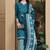 Teal green cotton blend printed ready to wear patiala salwar suit