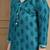 Teal green cotton blend printed ready to wear patiala salwar suit