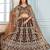 MOUSE BROWN EMBROIDERED sequin NET LEHENGA CHOLI