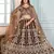 MOUSE BROWN EMBROIDERED sequin NET LEHENGA CHOLI