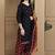 Black cotton blend printed ready to wear patiala salwar suit