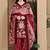 Red cotton blend printed ready to wear patiala salwar suit