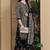 Beige & black cotton blend printed ready to wear patiala salwar suit
