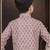 Brown rayon degital printed kurta and silk dupion pajama for kids