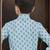 Blue rayon degital printed kurta and silk dupion pajama for kids