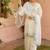 Elegant White Chanderi Kurta Set with Soft Blue Embroidery Accents