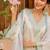 Elegant White Chanderi Kurta Set with Soft Blue Embroidery Accents