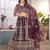 PURPLE embroidered sequin net lehenga choli