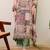 Multicolor Patchwork Printed Chinon Kurta Set with Green Pants and Dupatta