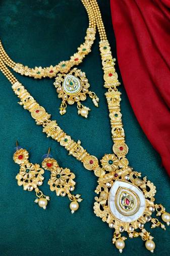 Bridal temple jewellery combo set for women | traditional south indian wedding jewellery