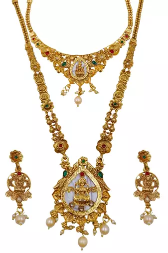 Bridal temple jewellery combo set for women | traditional south indian wedding jewellery