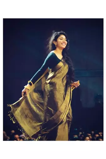 Gold Mul Cotton saree with Deep Contrast Border