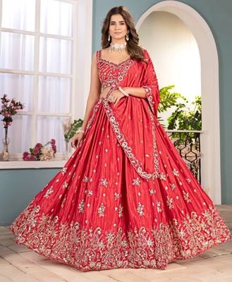 CARROT sequin EMBROIDERED LEHENGA choli 1