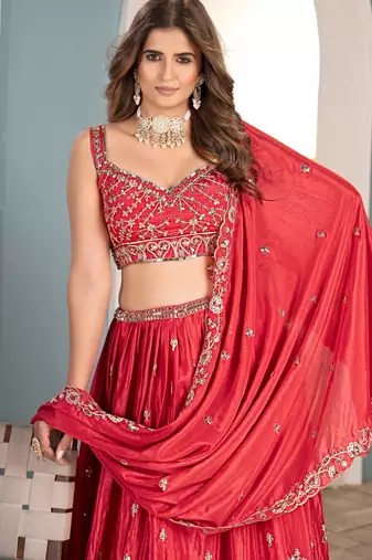CARROT sequin EMBROIDERED LEHENGA choli
