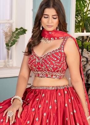 CARROT sequin EMBROIDERED LEHENGA choli 5